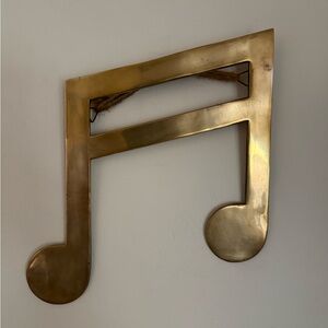 ❌SOLD❌ Vintage Brass Musical Note Wall Hanging